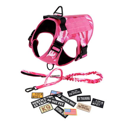Military Pink Camouflage Dog Harness For Large/Medium Dogs