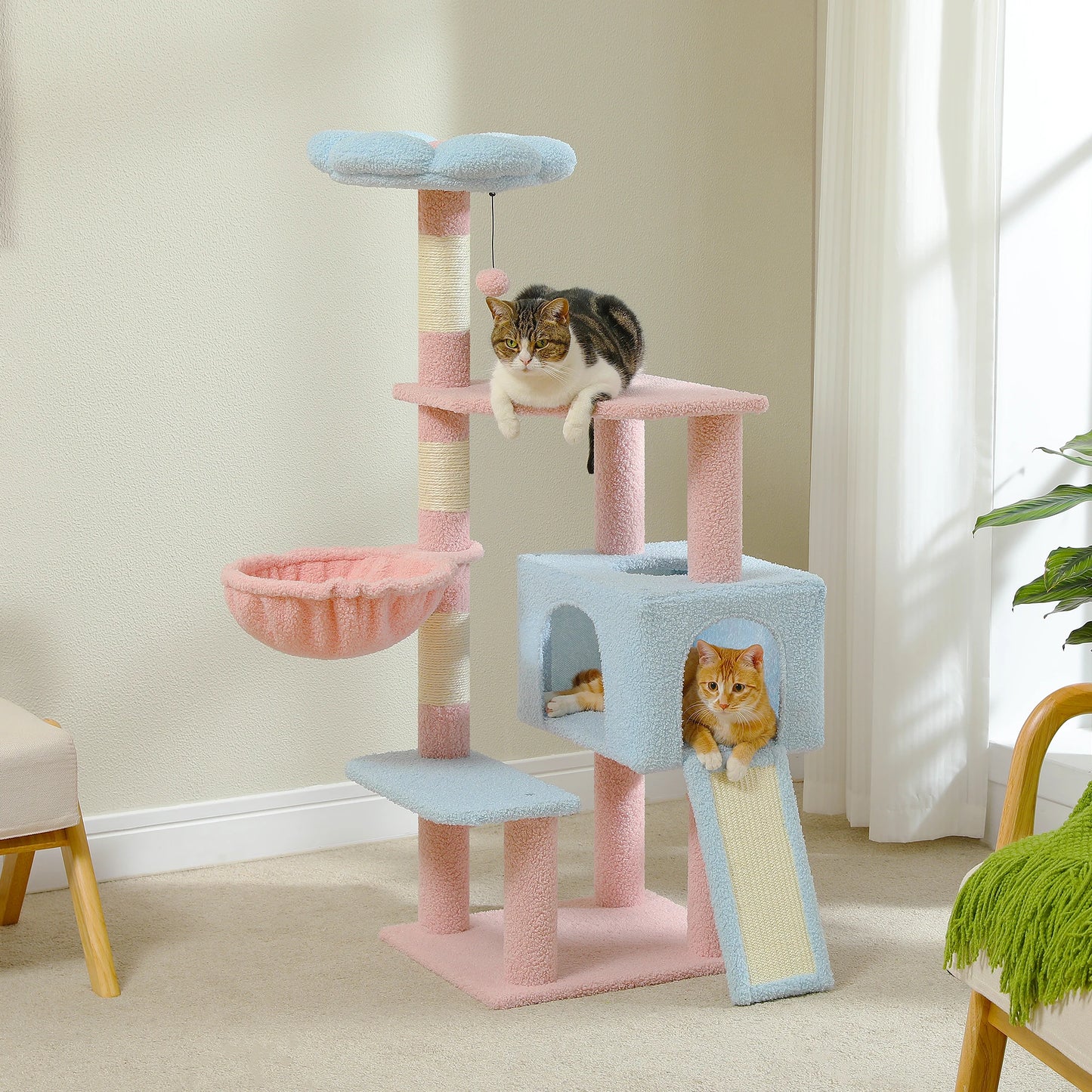 Multi-Level Cat Tower, Sisal Covered Scratching Posts