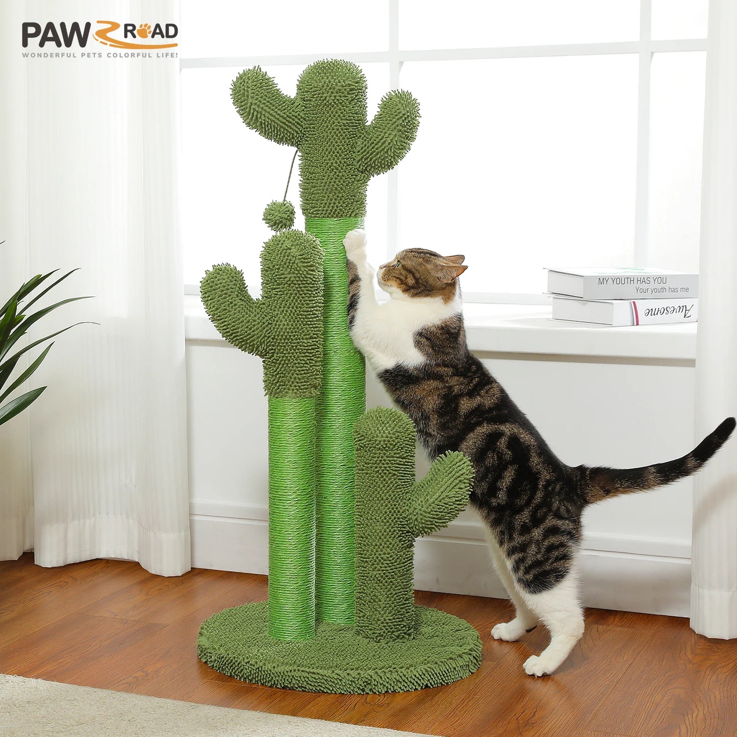 Cactus Cat Tree, Large Condo, Hammock, Dangling Ball, More