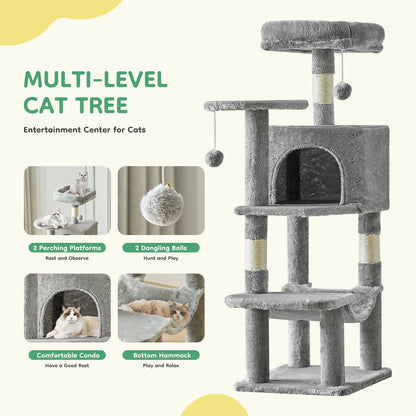 44" Cat Tree, Tall Multi-Cat Climbing Tower, Much More