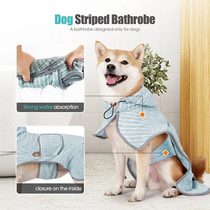 Soft Adjustable Absorbent Pet Bath Robe