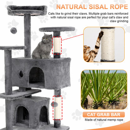 Cat Tree 54/70 Inch Cat Tower Condo