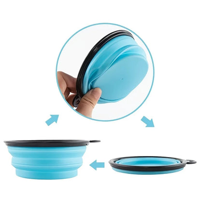 Pet Silicone Collapsible Bowl, Portable, Travel