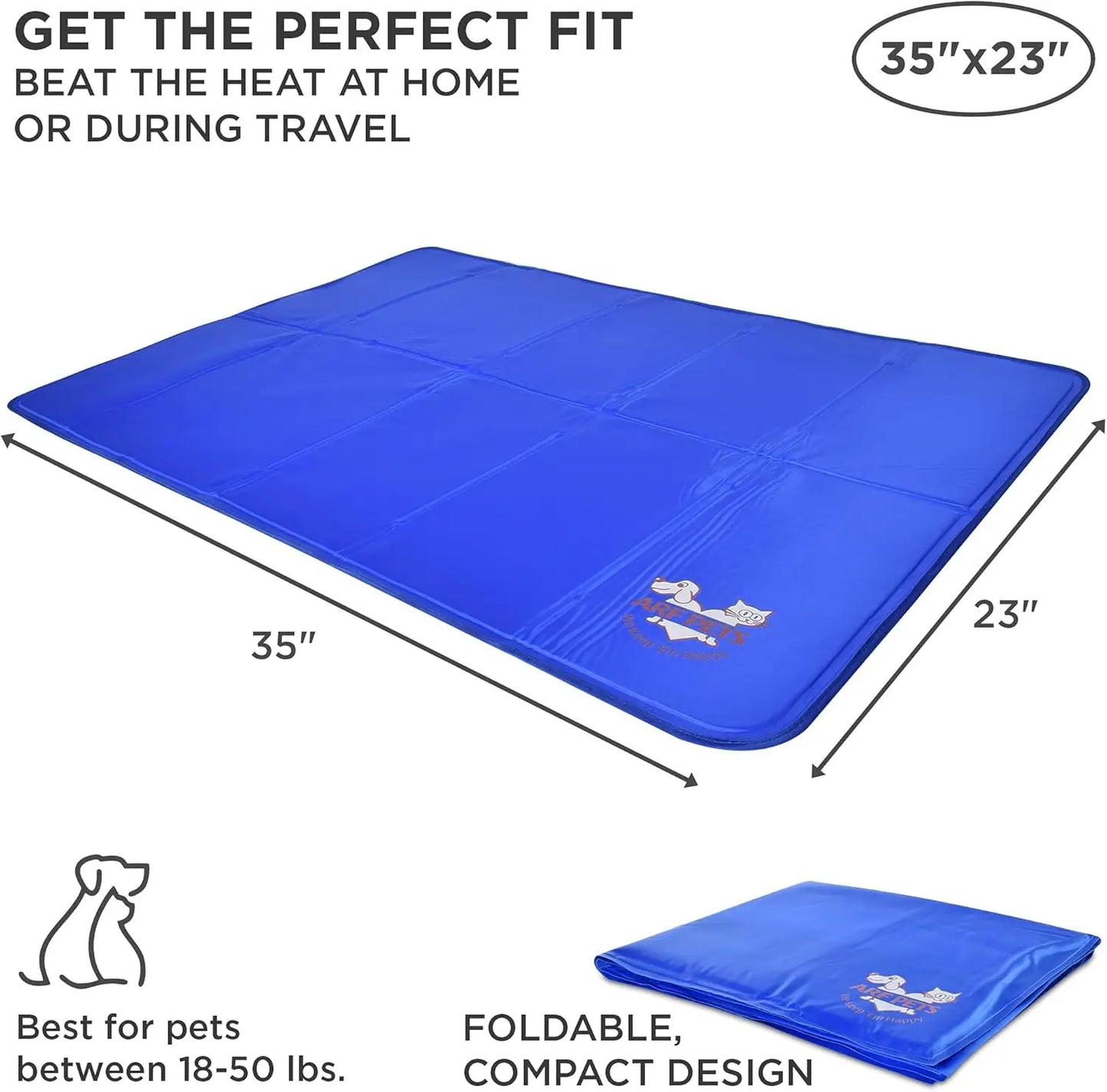 Self-Cooling Pet Mat, Non-Toxic Gel Pad for Dogs