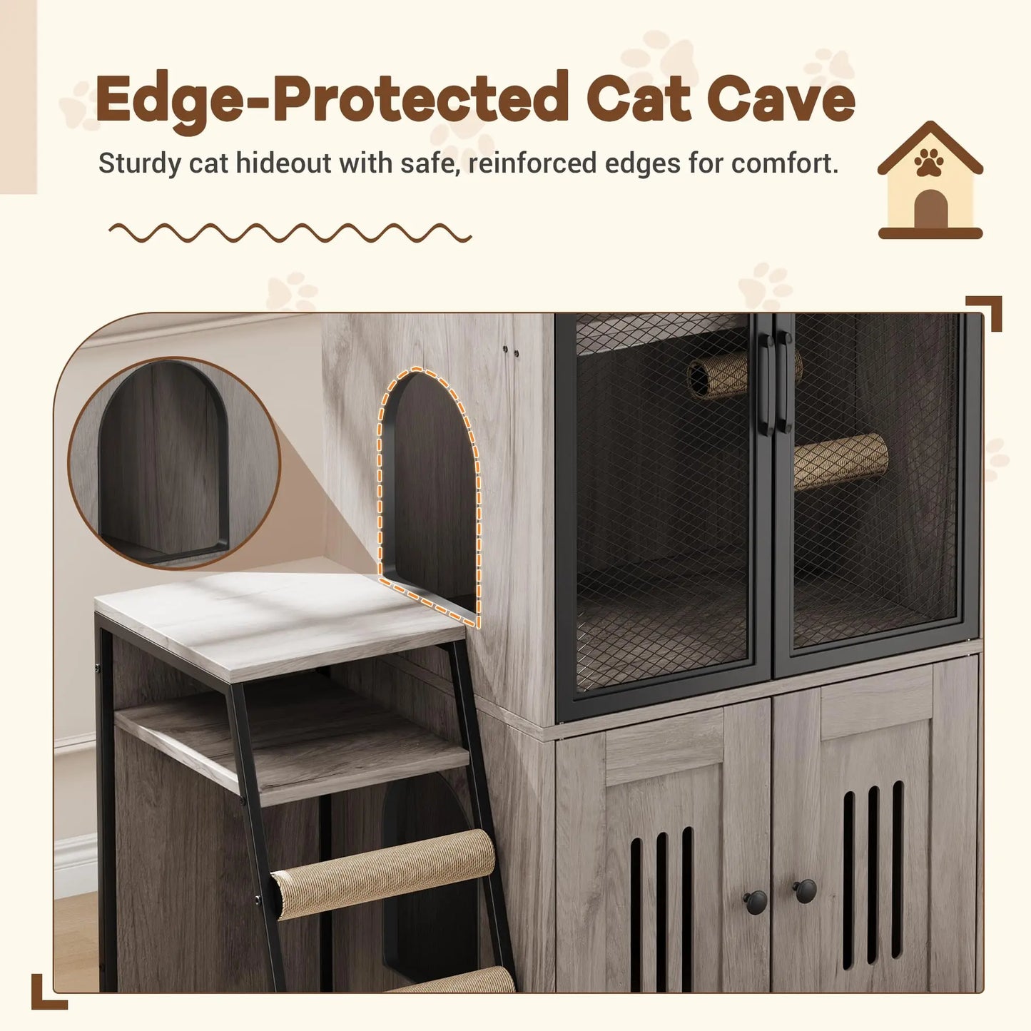 Multifunctional, Litter Box, Playhouse, Odor Control