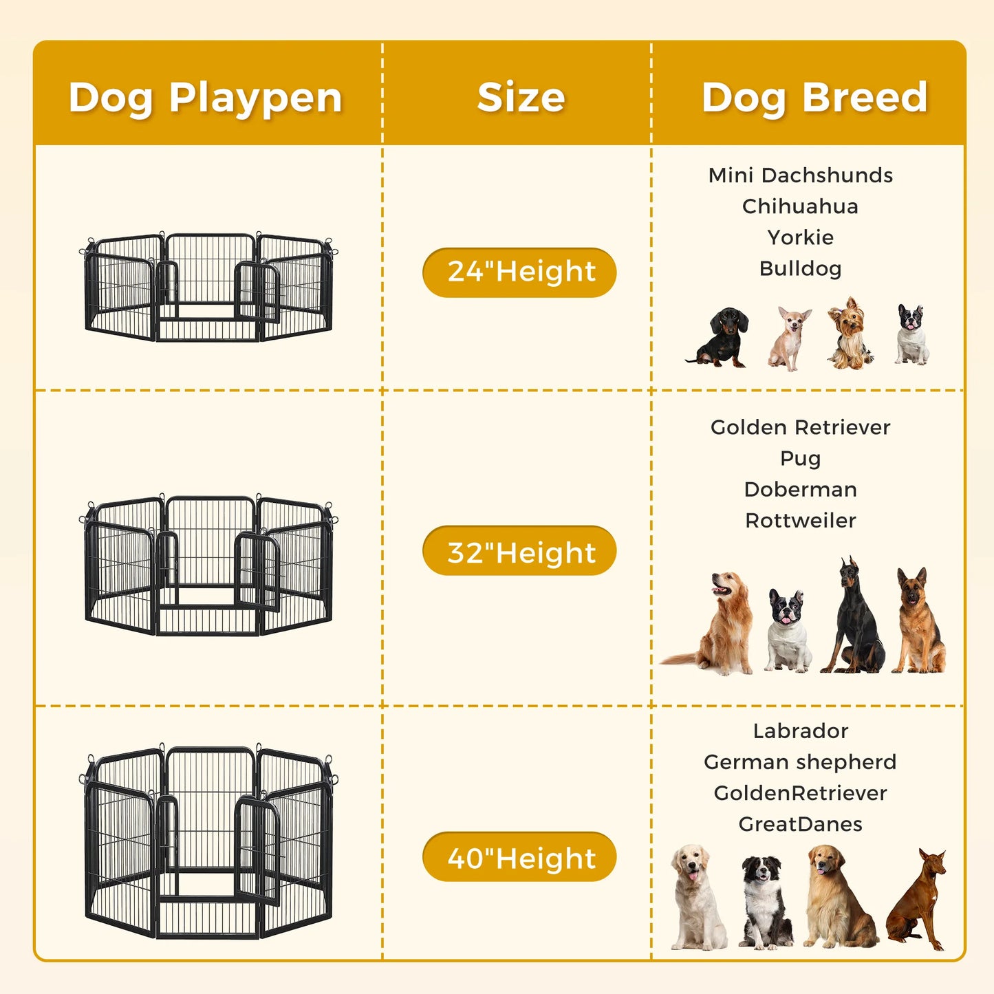 Outdoor/Indoor Foldable Metal Pet Fence