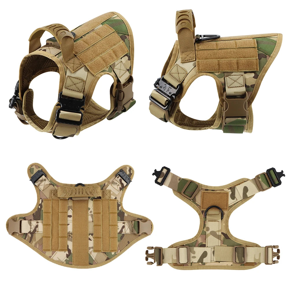 Military Large Dog Harness Collar, Leash Bags, Training Vests