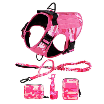 Military Pink Camouflage Dog Harness For Large/Medium Dogs