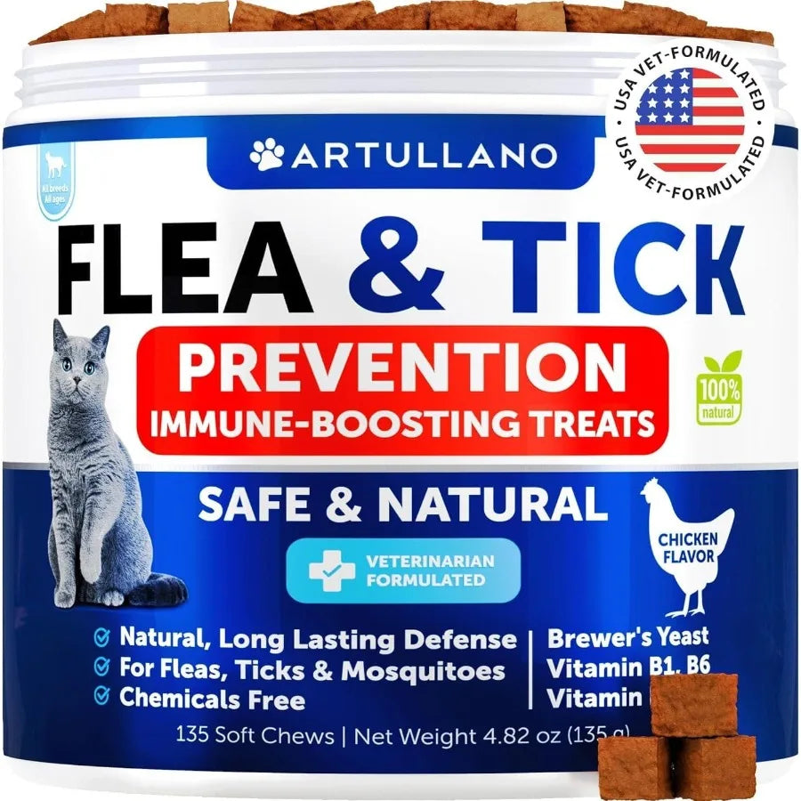 Flea Treatment for Cats, Natural Flea/Tick Prevention Supplement