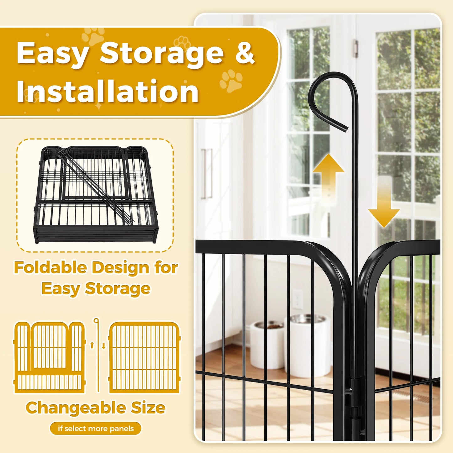Outdoor/Indoor Foldable Metal Pet Fence